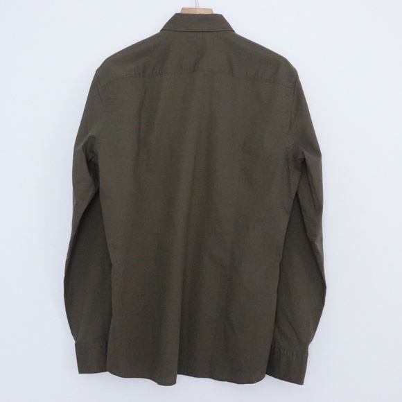 New HUGO BOSS men 100% Cotton Khaki long sleeve shirt size M slim fit - Picture 5 of 8